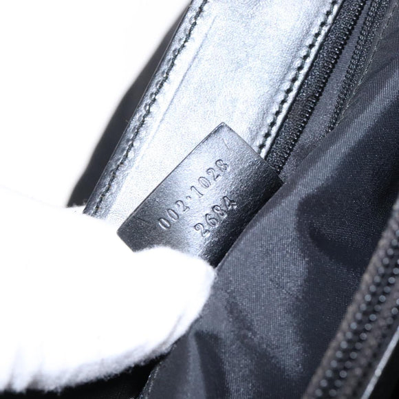 GUCCI Hand Bag Nylon 2way Black Silver 002 1028 2684 Auth 139157