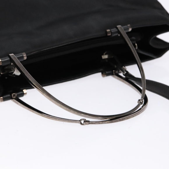 GUCCI Hand Bag Nylon 2way Black Silver 002 1028 2684 Auth 139157