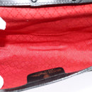 GUCCI GG Canvas Web Sherry Line Shoulder Bag Black Gold 37 04 3657 Auth 139159-10