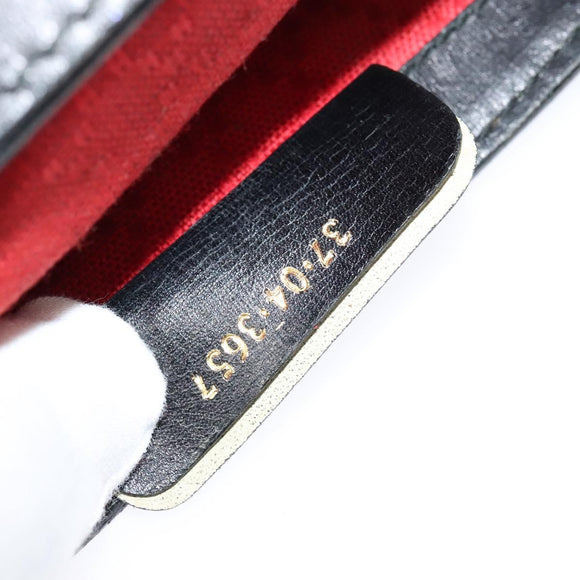 GUCCI GG Canvas Web Sherry Line Shoulder Bag Black Gold 37 04 3657 Auth 139159