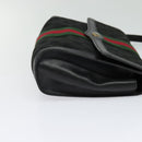 GUCCI GG Canvas Web Sherry Line Shoulder Bag Black Gold 37 04 3657 Auth 139159-4