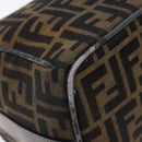 FENDI Zucca Canvas Vanity Pouch Black Brown Auth 139161-16