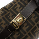 FENDI Zucca Canvas Vanity Pouch Black Brown Auth 139161-17