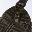 FENDI Zucca Canvas Vanity Pouch Black Brown Auth 139161-18
