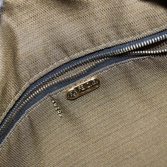 FENDI Zucca Canvas Vanity Pouch Black Brown Auth 139161