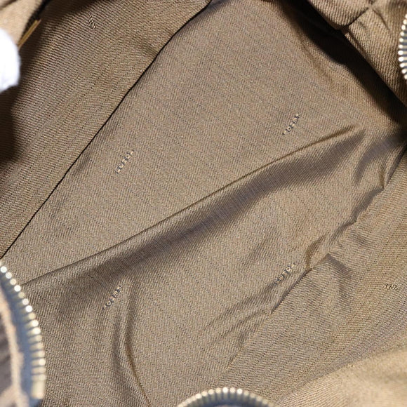 FENDI Zucca Canvas Vanity Pouch Black Brown Auth 139161