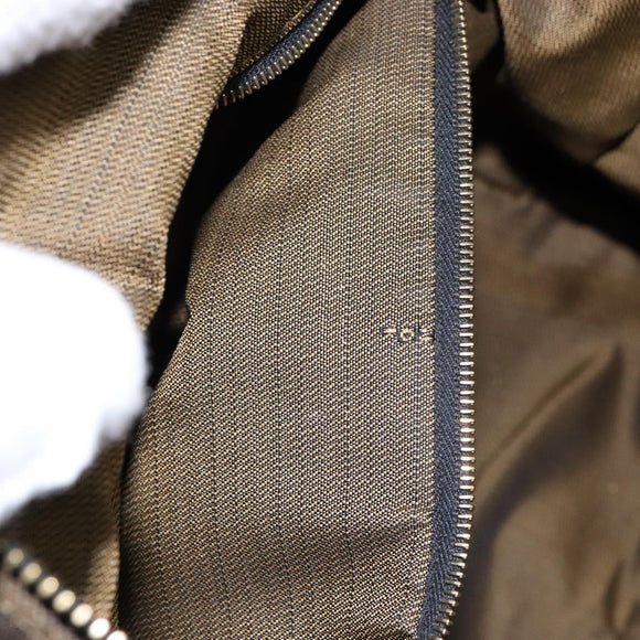 FENDI Zucca Canvas Vanity Pouch Black Brown Auth 139161