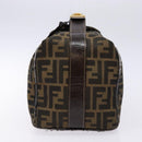 FENDI Zucca Canvas Vanity Pouch Black Brown Auth 139161-3