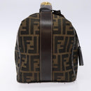 FENDI Zucca Canvas Vanity Pouch Black Brown Auth 139161-4
