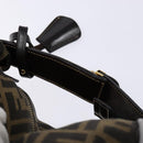 FENDI Zucca Canvas Vanity Pouch Black Brown Auth 139161-7