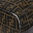 FENDI Zucca Canvas Vanity Pouch Black Brown Auth 139161-8