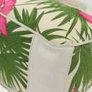 CELINE Hand Bag Canvas White Gold Auth 139166-13