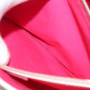 CELINE Hand Bag Canvas White Gold Auth 139166-22