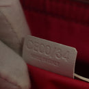 CELINE Hand Bag Canvas White Gold Auth 139166-23