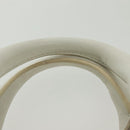 CELINE Hand Bag Canvas White Gold Auth 139166-8