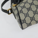 GUCCI GG Supreme Sherry Line Shoulder Bag PVC Navy Gold 32 02 004 Auth 139167-9