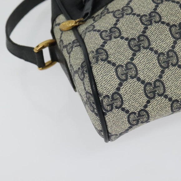 GUCCI GG Supreme Sherry Line Shoulder Bag PVC Navy Gold 32 02 004 Auth 139167