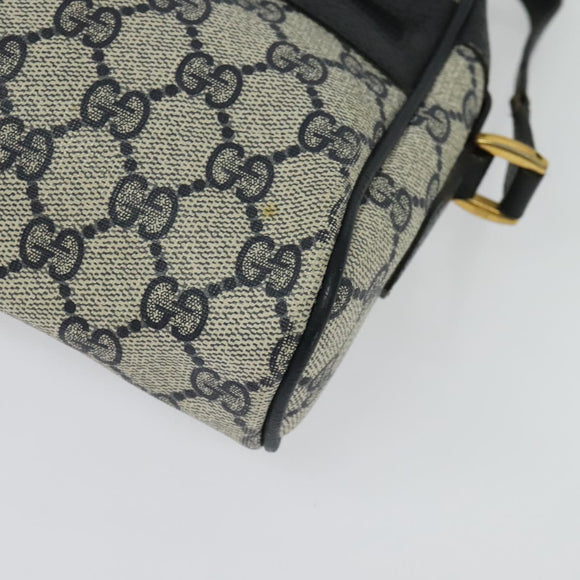 GUCCI GG Supreme Sherry Line Shoulder Bag PVC Navy Gold 32 02 004 Auth 139167