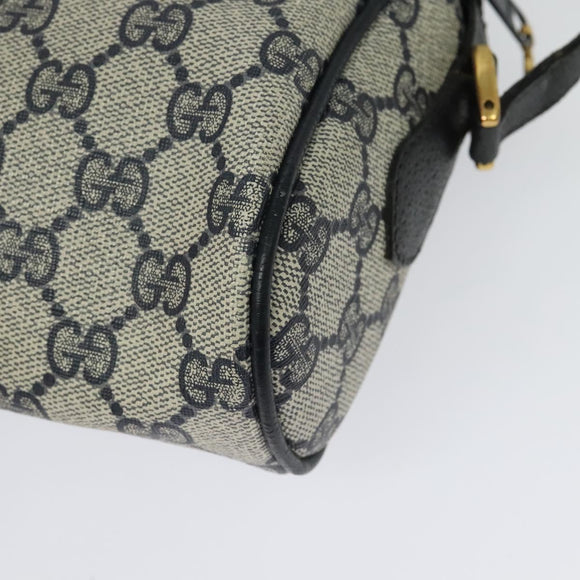 GUCCI GG Supreme Sherry Line Shoulder Bag PVC Navy Gold 32 02 004 Auth 139167