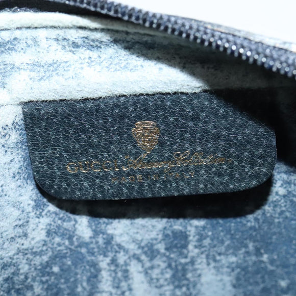 GUCCI GG Supreme Sherry Line Shoulder Bag PVC Navy Gold 32 02 004 Auth 139167