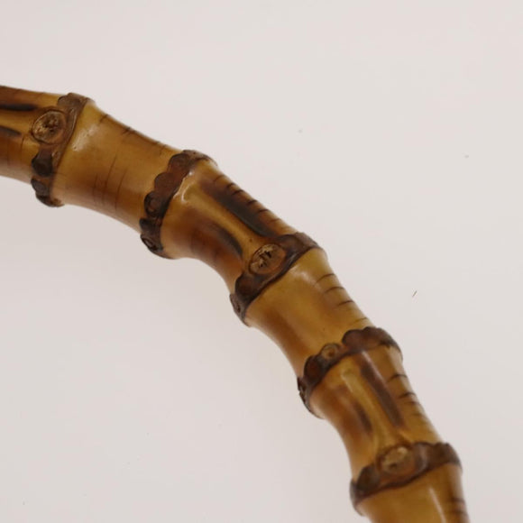 GUCCI Bamboo Shoulder Bag Leather 2way Brown Gold Auth 139168