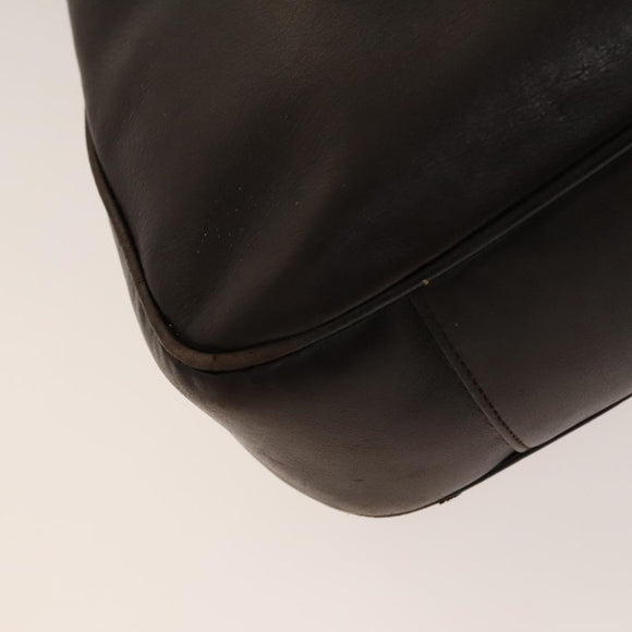 GUCCI Bamboo Shoulder Bag Leather 2way Brown Gold Auth 139168