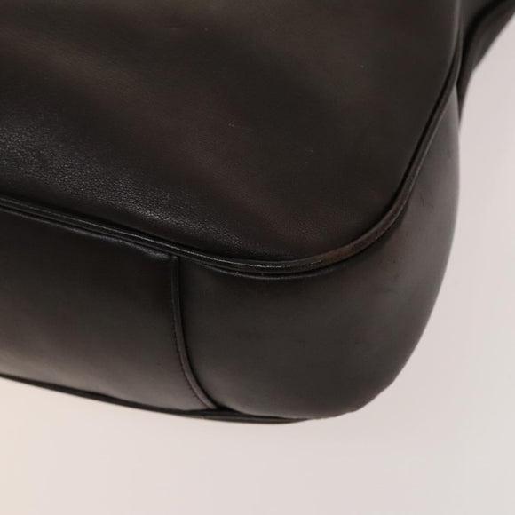 GUCCI Bamboo Shoulder Bag Leather 2way Brown Gold Auth 139168