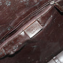 GUCCI Bamboo Shoulder Bag Leather 2way Brown Gold Auth 139168-19