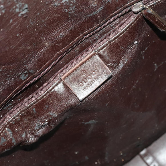 GUCCI Bamboo Shoulder Bag Leather 2way Brown Gold Auth 139168