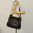 GUCCI Bamboo Shoulder Bag Leather 2way Brown Gold Auth 139168-22