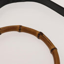 GUCCI Bamboo Shoulder Bag Leather 2way Black Gold 001 1781 1577 Auth 139169-15