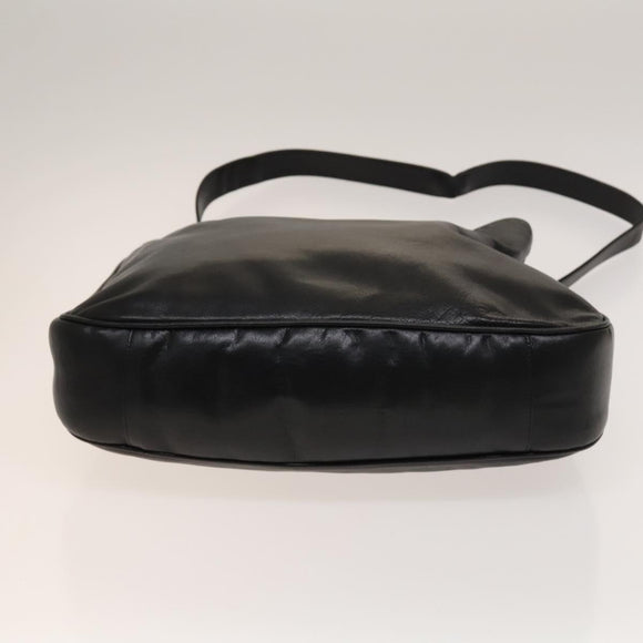 GUCCI Bamboo Shoulder Bag Leather 2way Black Gold 001 1781 1577 Auth 139169