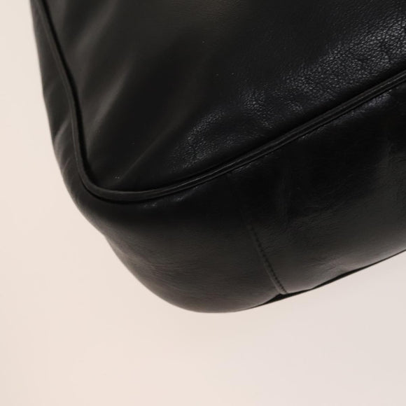 GUCCI Bamboo Shoulder Bag Leather 2way Black Gold 001 1781 1577 Auth 139169