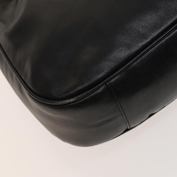 GUCCI Bamboo Shoulder Bag Leather 2way Black Gold 001 1781 1577 Auth 139169