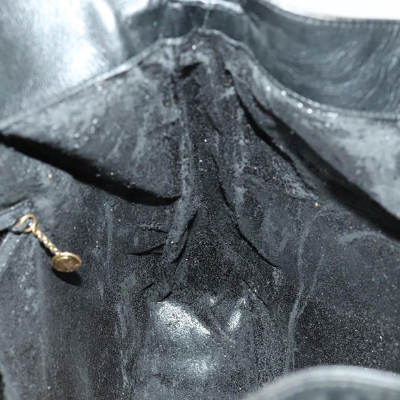 GUCCI Bamboo Shoulder Bag Leather 2way Black Gold 001 1781 1577 Auth 139169