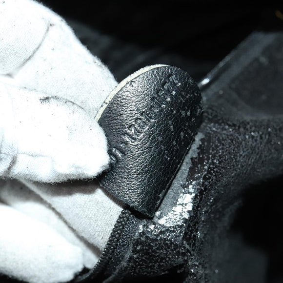 GUCCI Bamboo Shoulder Bag Leather 2way Black Gold 001 1781 1577 Auth 139169