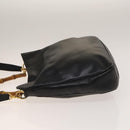 GUCCI Bamboo Shoulder Bag Leather 2way Black Gold 001 1781 1577 Auth 139169-4