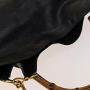 GUCCI Bamboo Shoulder Bag Leather 2way Black Gold 001 1781 1577 Auth 139169-6