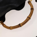 GUCCI Bamboo Shoulder Bag Leather 2way Black Gold 001 1781 1577 Auth 139169-8