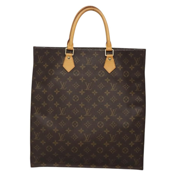 LOUIS VUITTON Monogram Sac Plat Hand Bag M51140 LV Auth 139183
