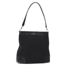 GUCCI GG Canvas Shoulder Bag Black Gold 33900 Auth 139189-1