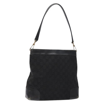 GUCCI GG Canvas Shoulder Bag Black Gold 33900 Auth 139189