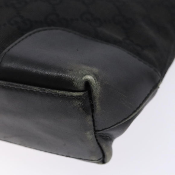 GUCCI GG Canvas Shoulder Bag Black Gold 33900 Auth 139189A