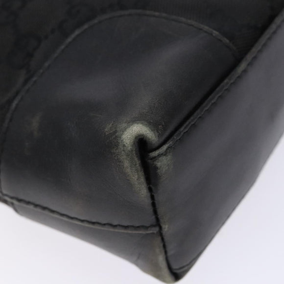 GUCCI GG Canvas Shoulder Bag Black Gold 33900 Auth 139189