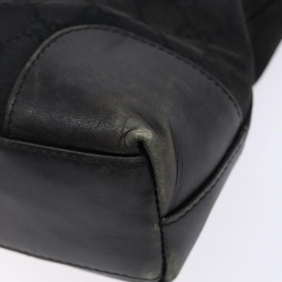 GUCCI GG Canvas Shoulder Bag Black Gold 33900 Auth 139189