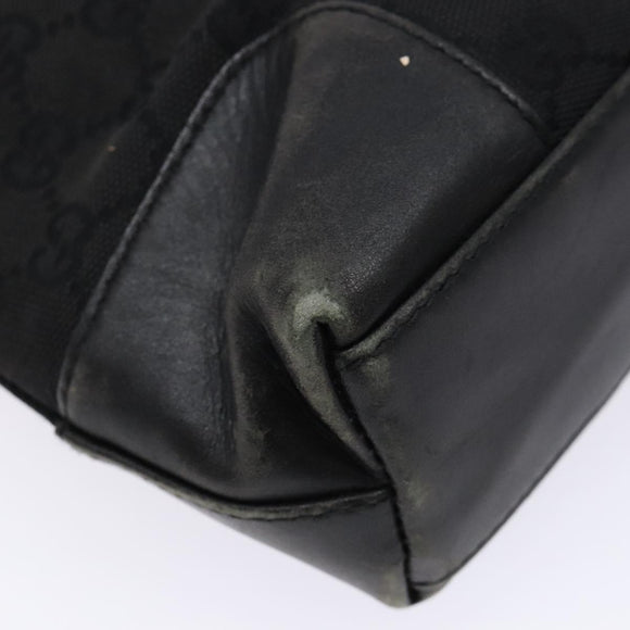 GUCCI GG Canvas Shoulder Bag Black Gold 33900 Auth 139189A
