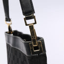 GUCCI GG Canvas Shoulder Bag Black Gold 33900 Auth 139189A-9