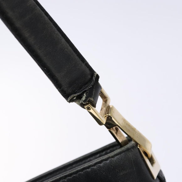 GUCCI GG Canvas Shoulder Bag Black Gold 33900 Auth 139189