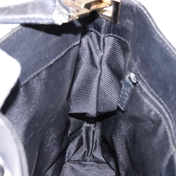 GUCCI GG Canvas Shoulder Bag Black Gold 33900 Auth 139189