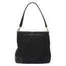 GUCCI GG Canvas Shoulder Bag Black Gold 33900 Auth 139189-2